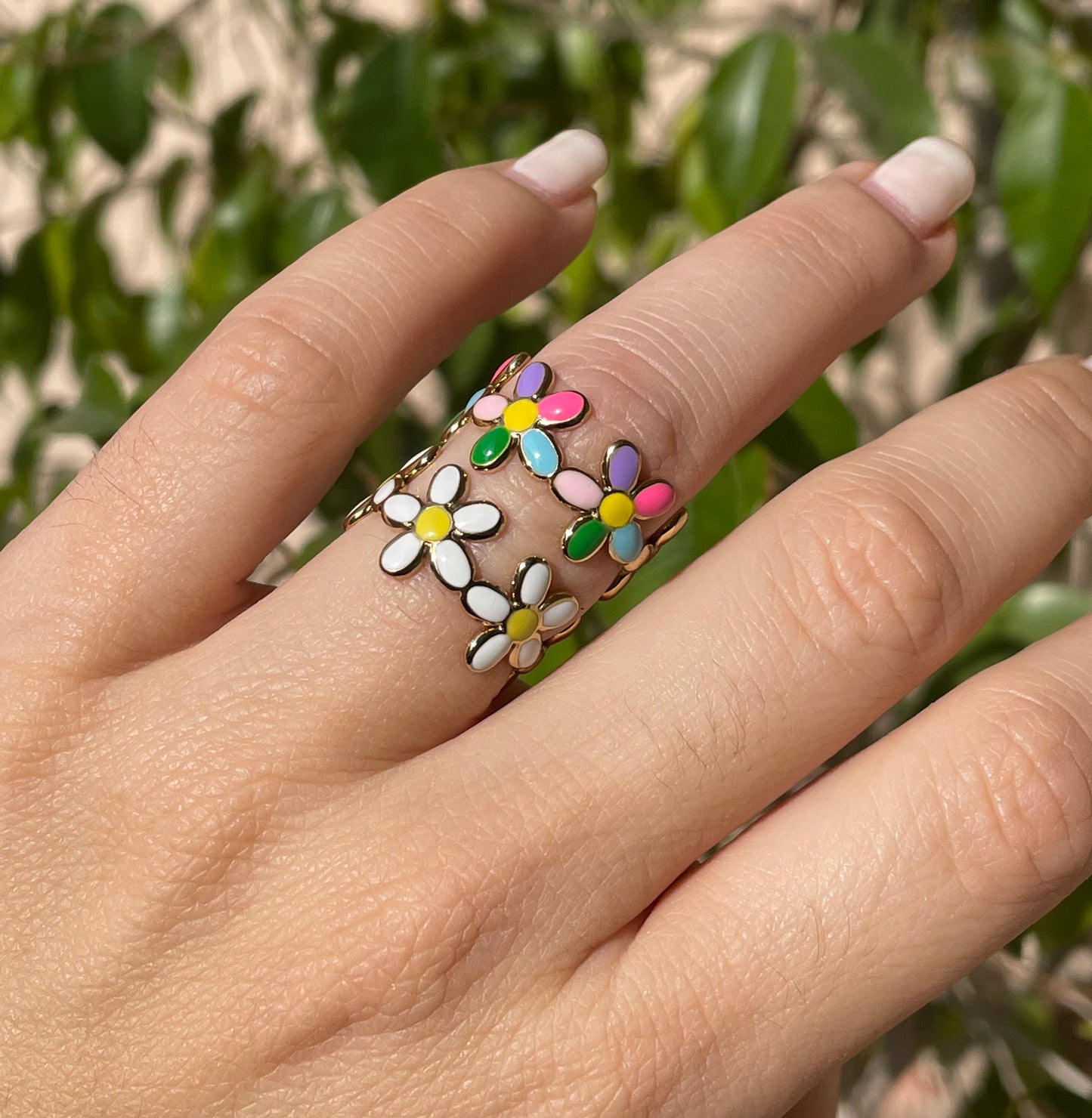 Anello margherite in 2 colori
