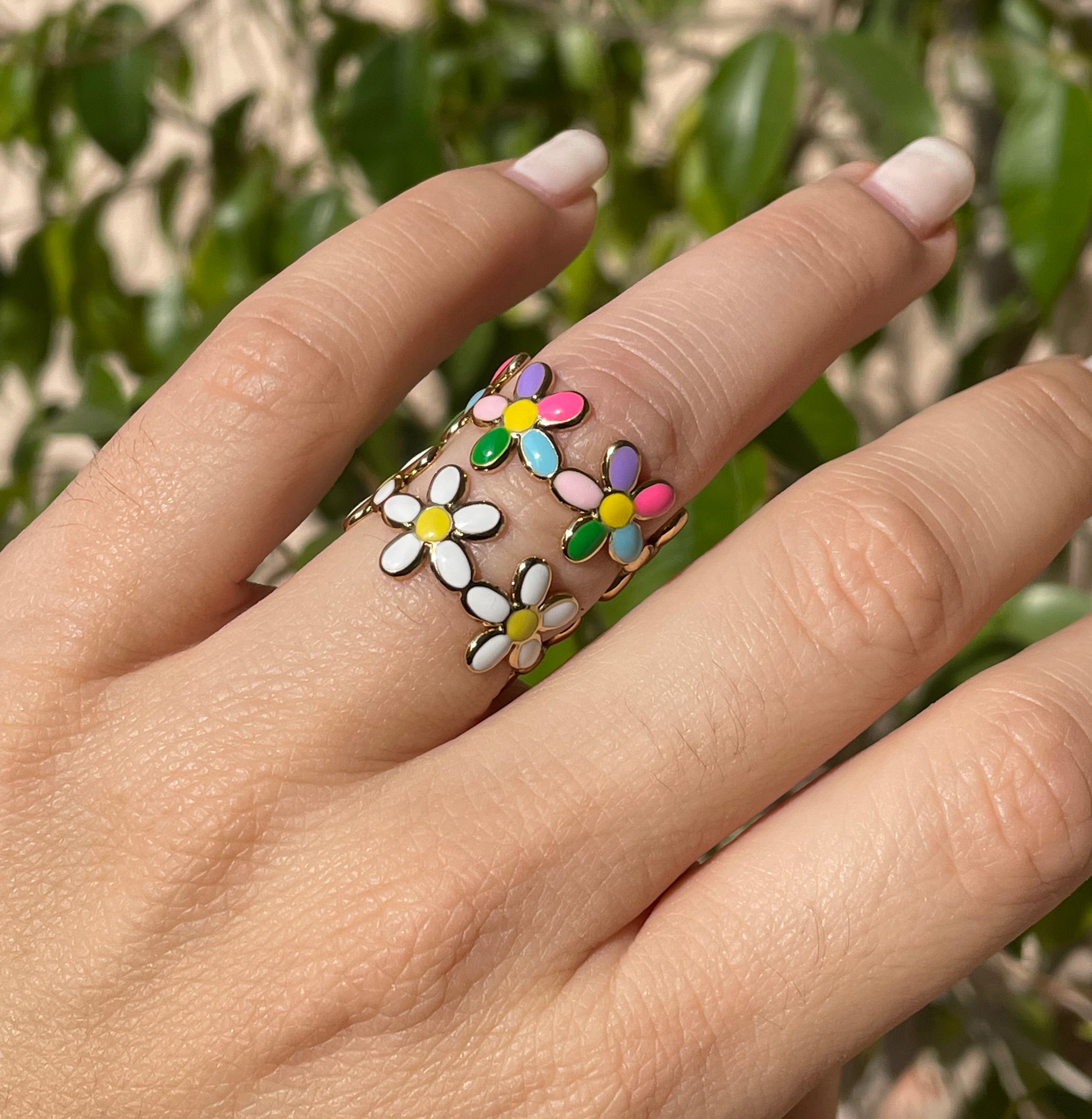 Anello margherite in 2 colori