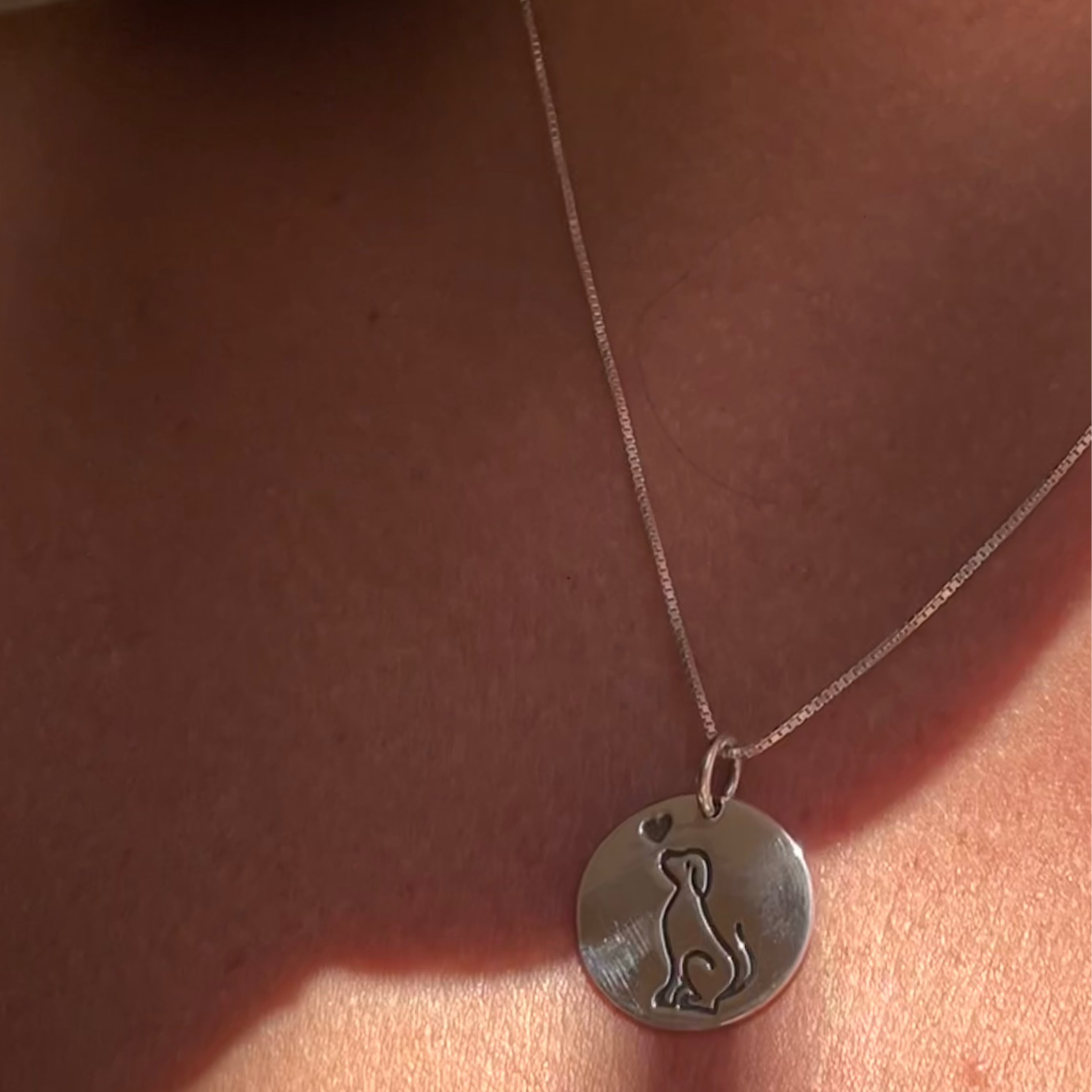 Collana con cane e cuore