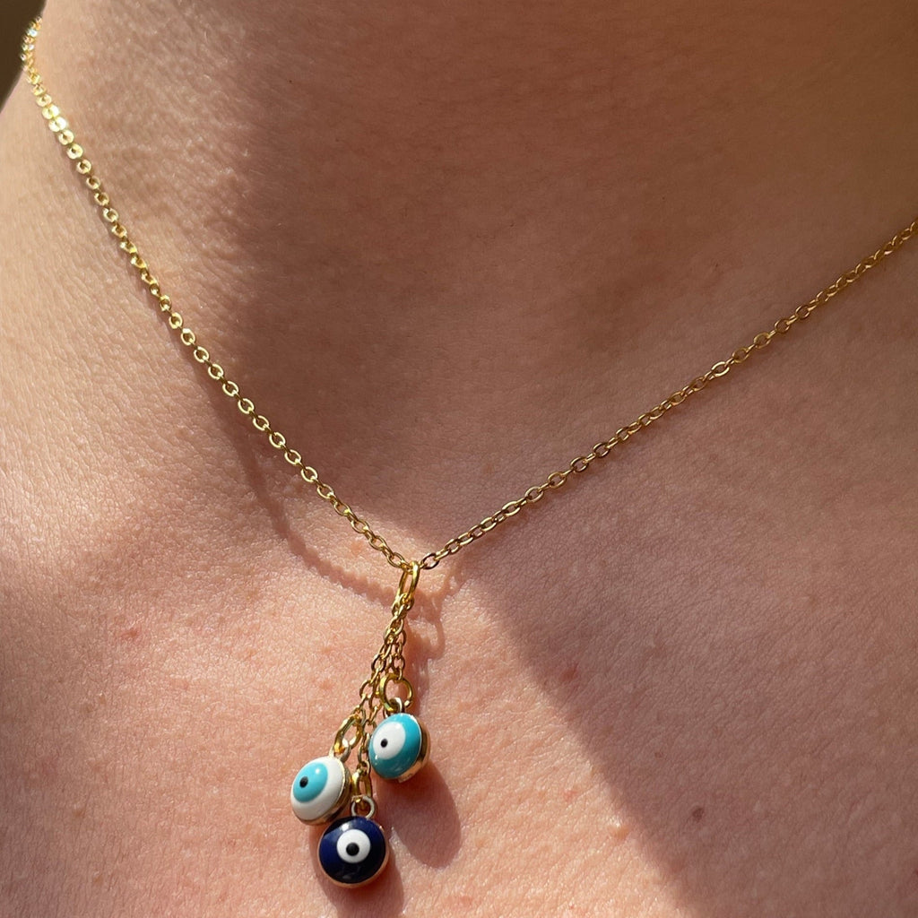 Collana con 3 occhi di allah pendenti