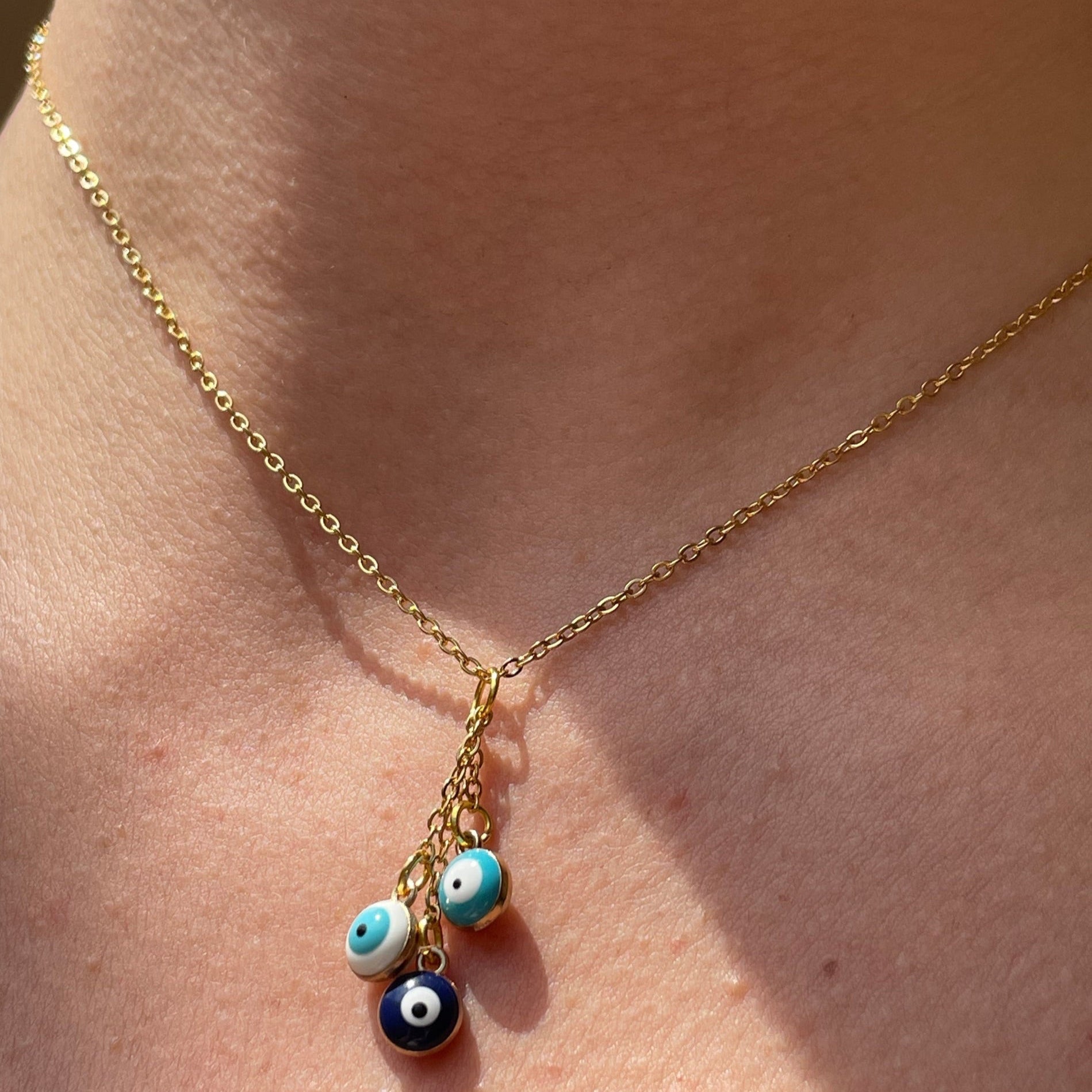 Collana con 3 occhi di allah pendenti