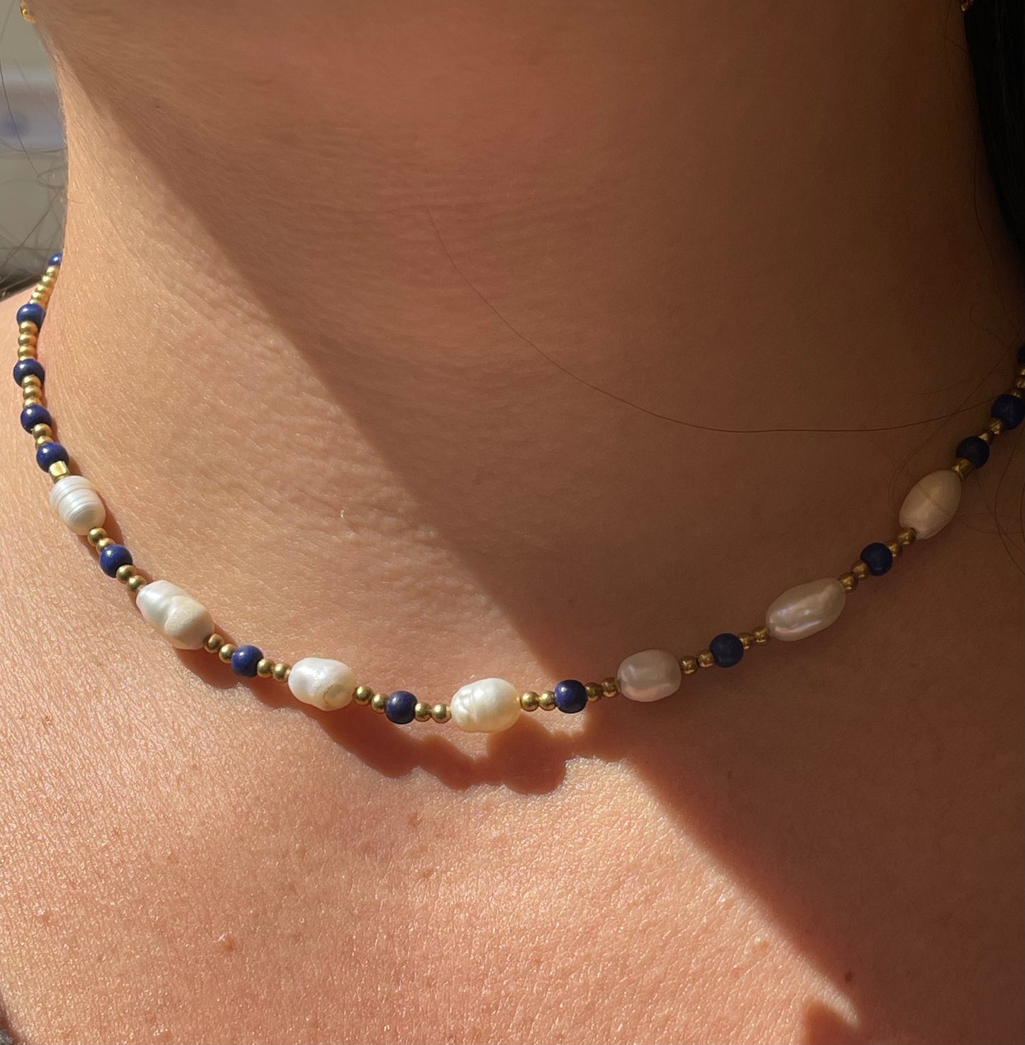 Collana con perle di fiume in 3 colori