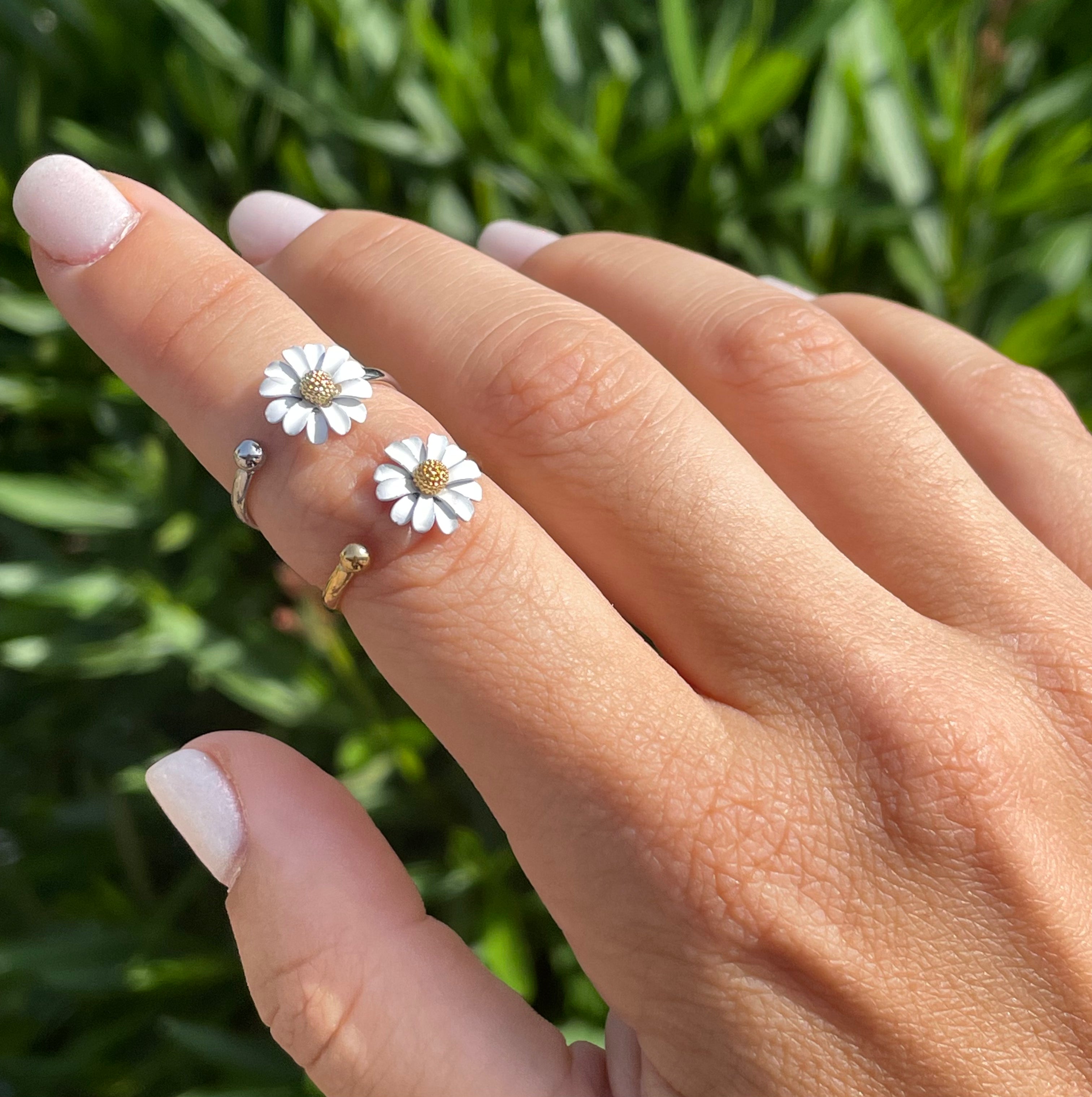 Anello margherita in 2 colori
