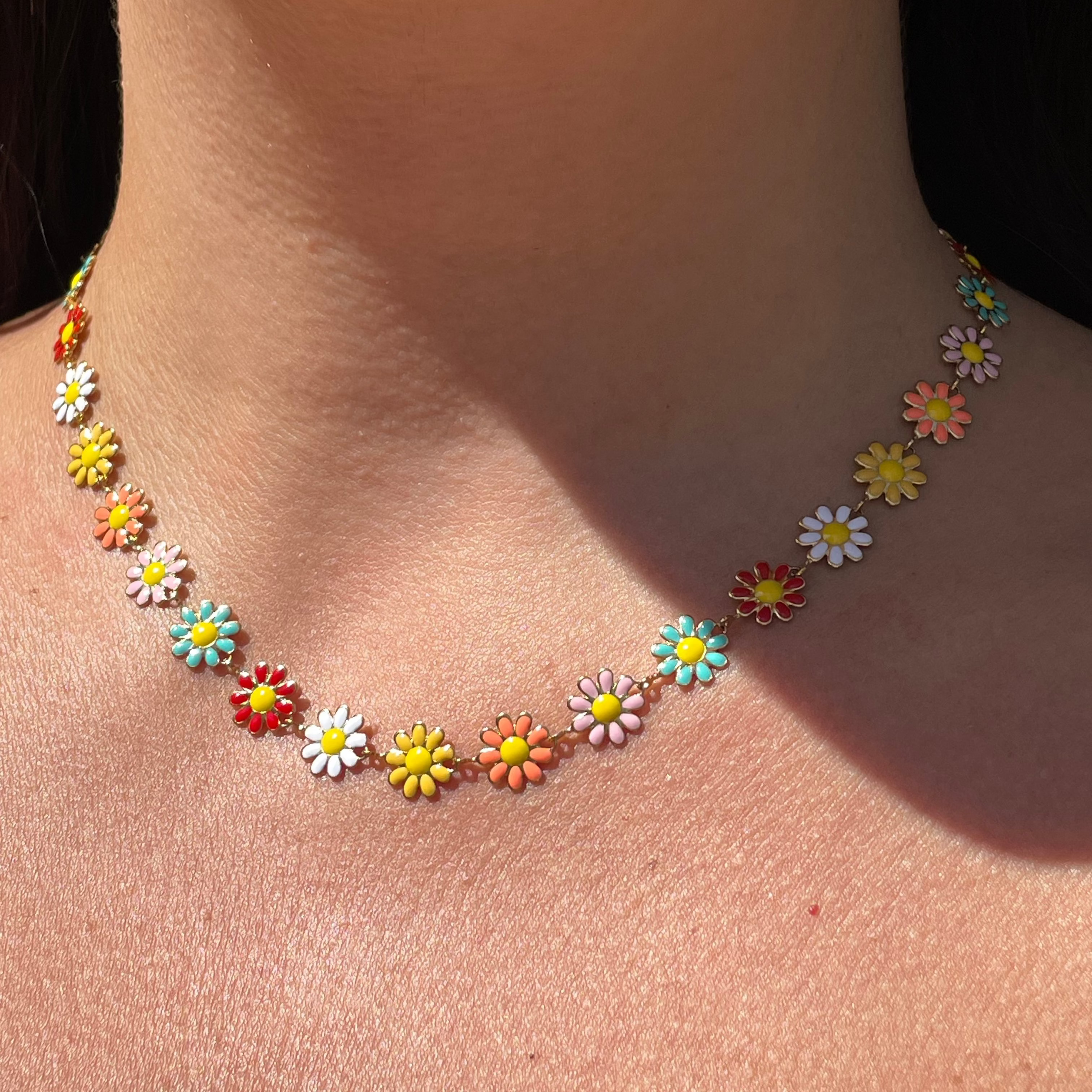 Collana margherite in fiore in 3 colori
