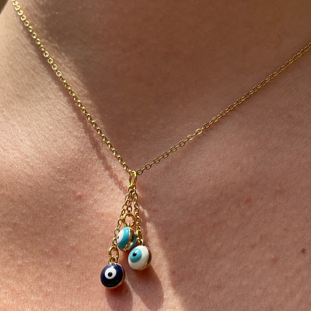 Collana con 3 occhi di allah pendenti