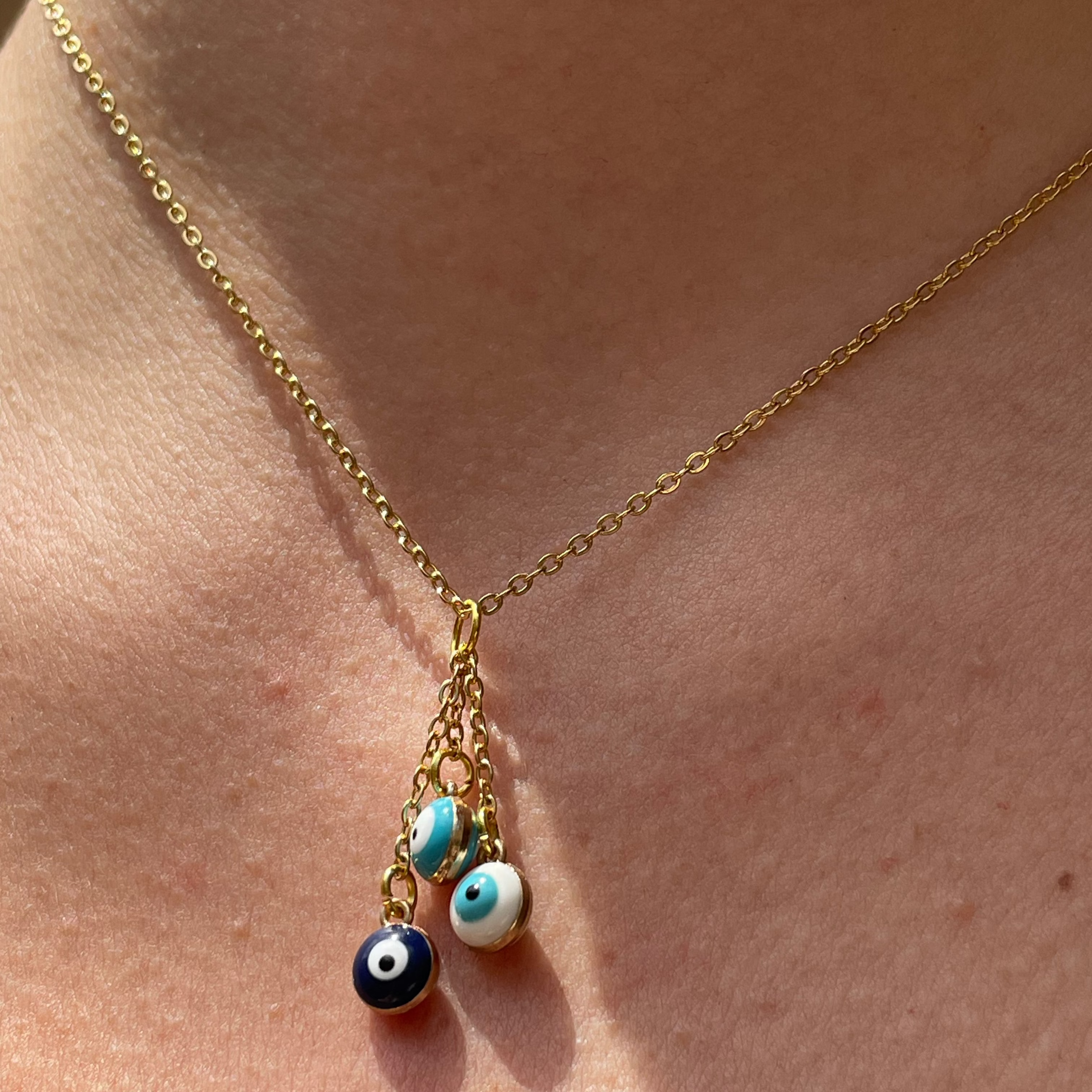Collana con 3 occhi di allah pendenti