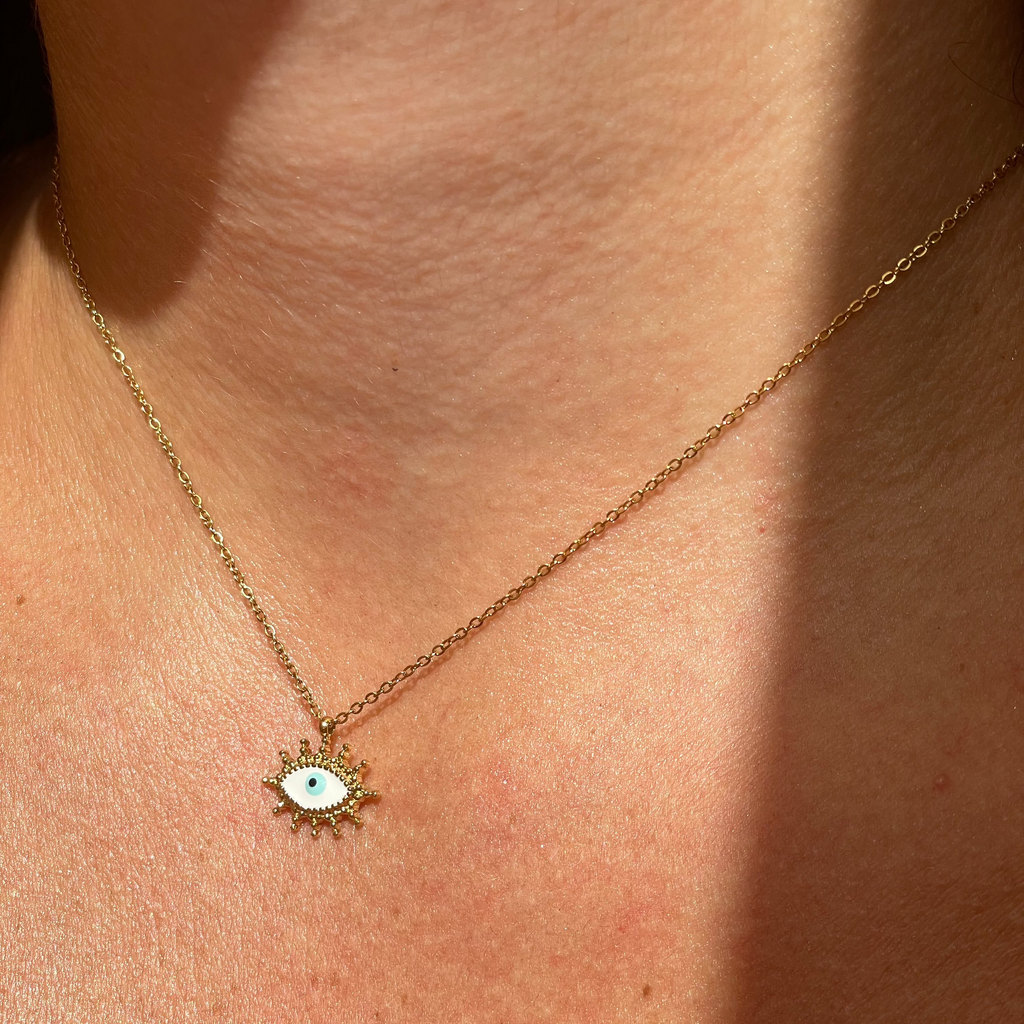 Collana con sole e occhio di Allah in 3 colori