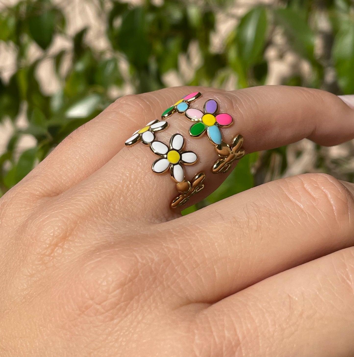 Anello margherite in 2 colori