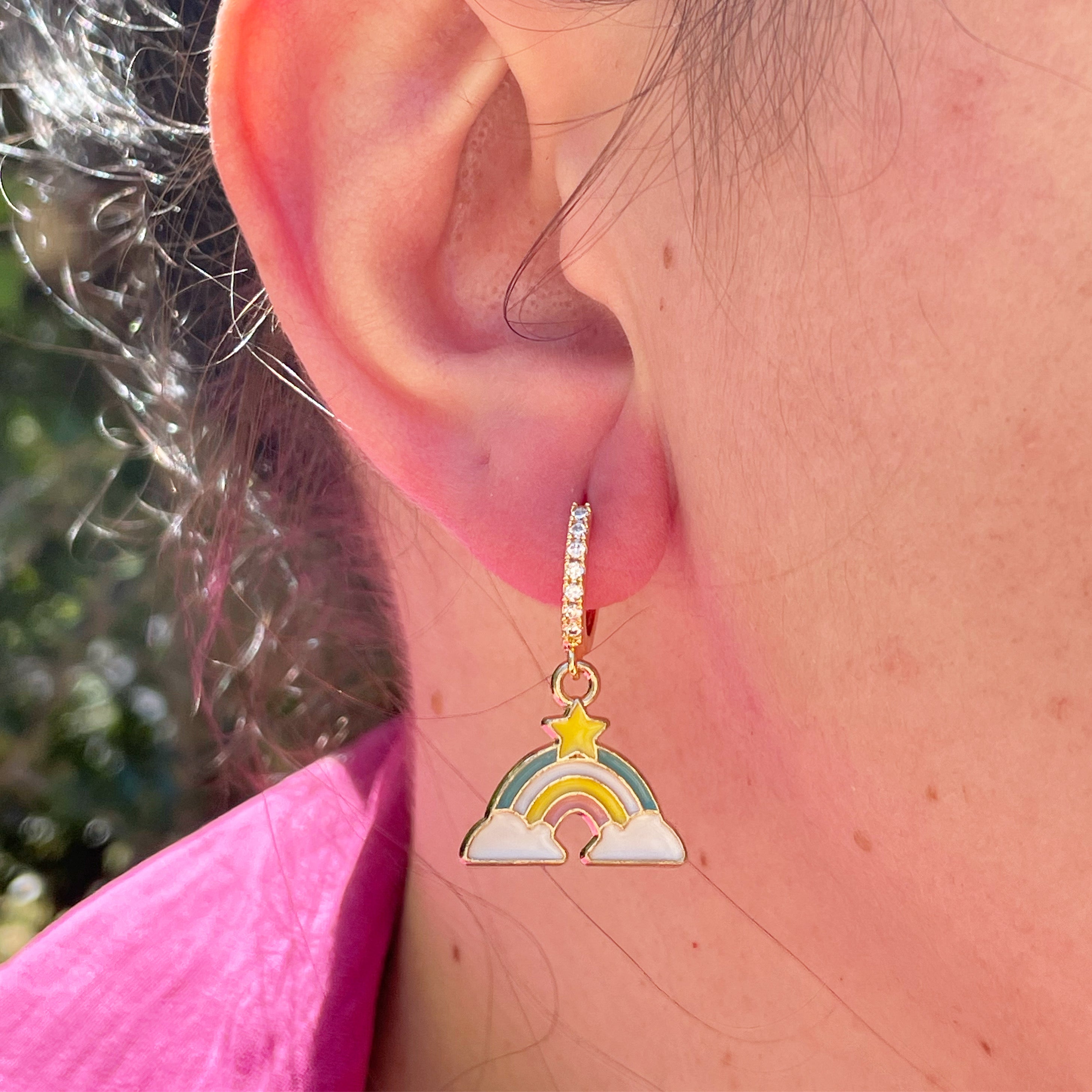 Orecchini arcobaleno con strass