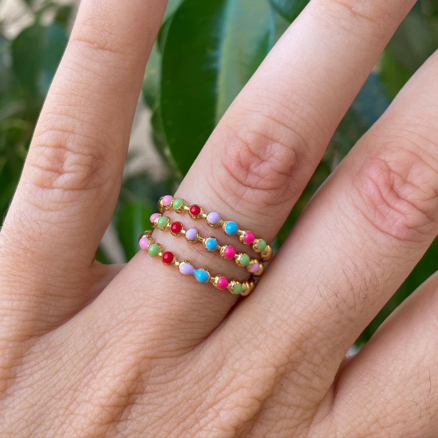 Anello a tre fasce in 7 colori