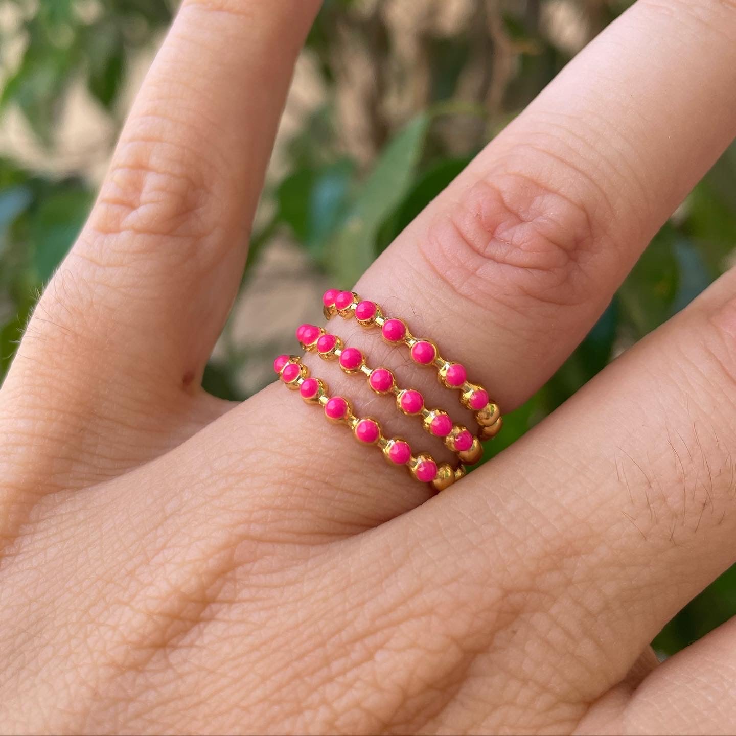 Anello a tre fasce in 7 colori