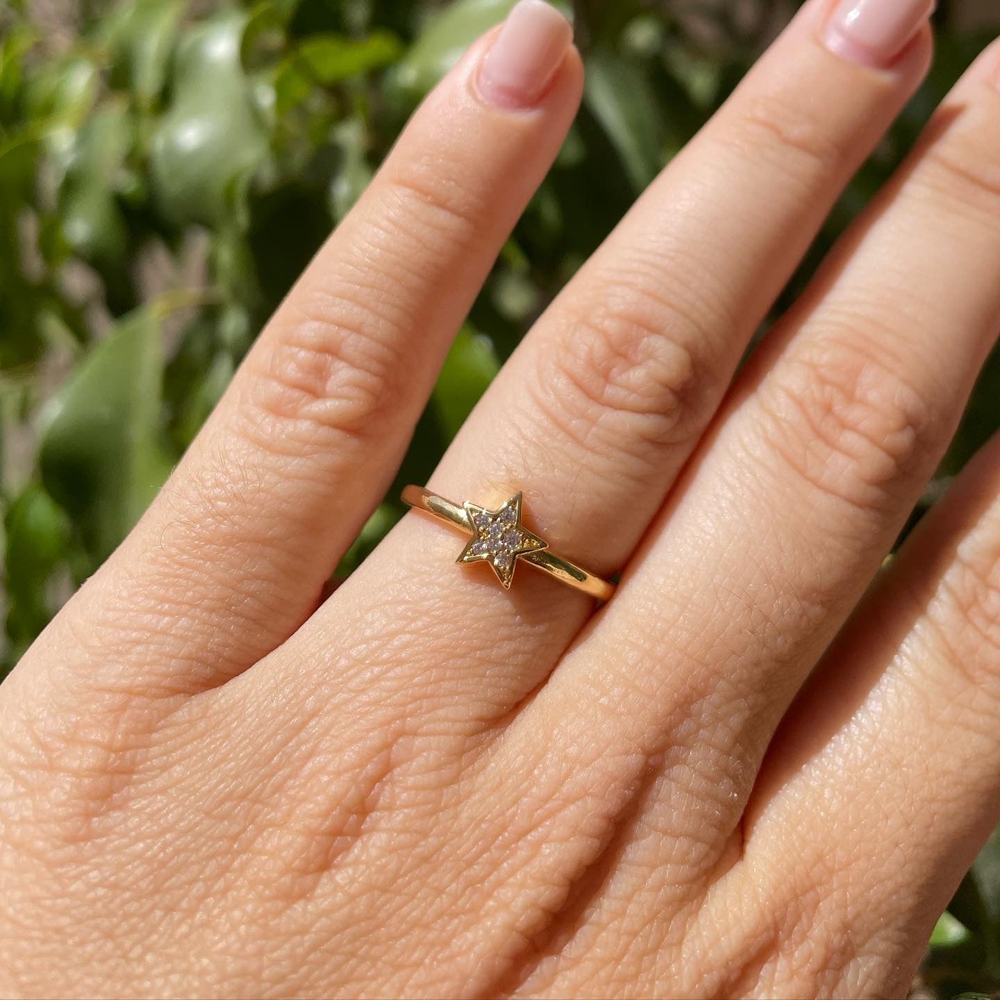 Anello con stellina in 2 colori