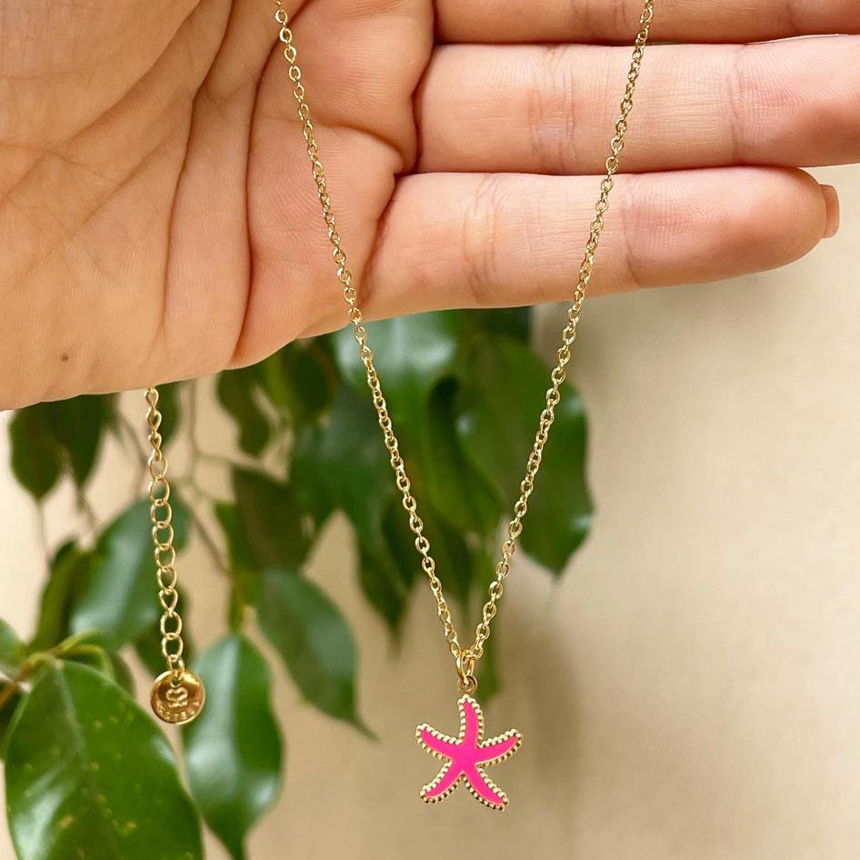 Collana con stella marina in 2 colori