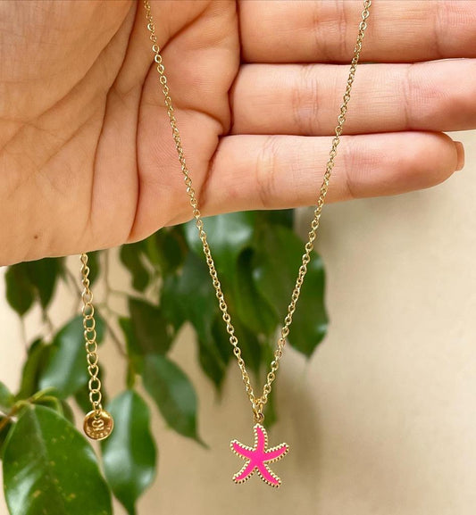Collana con stella marina in 2 colori