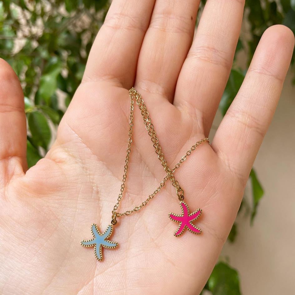 Collana con stella marina in 2 colori