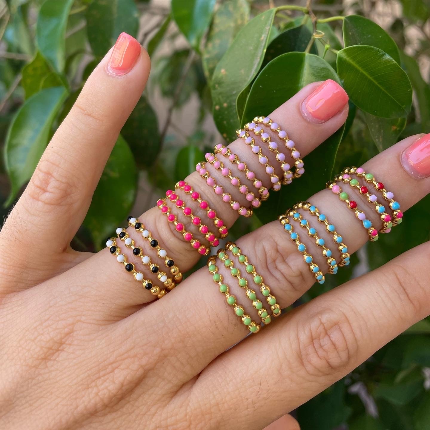 Anello a tre fasce in 7 colori