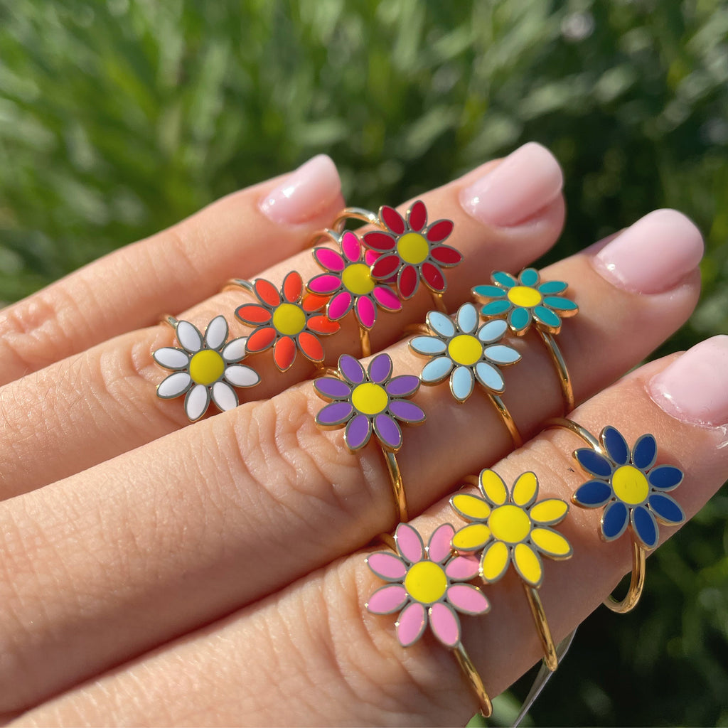 Anello con fiore in 12 colori