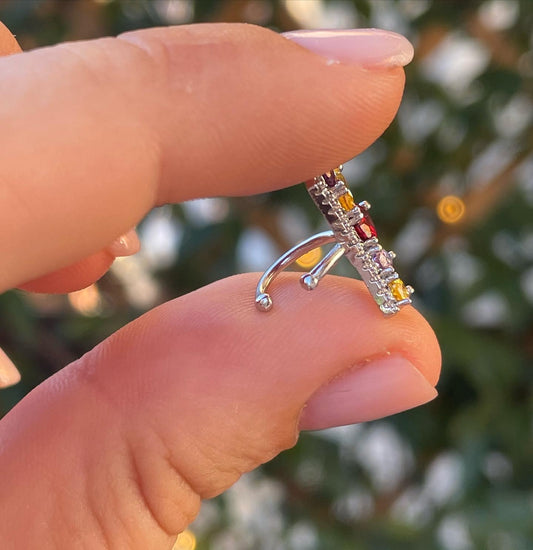 Ear cuff con vetrini colorati