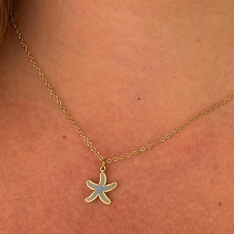 Collana con stella marina in 2 colori