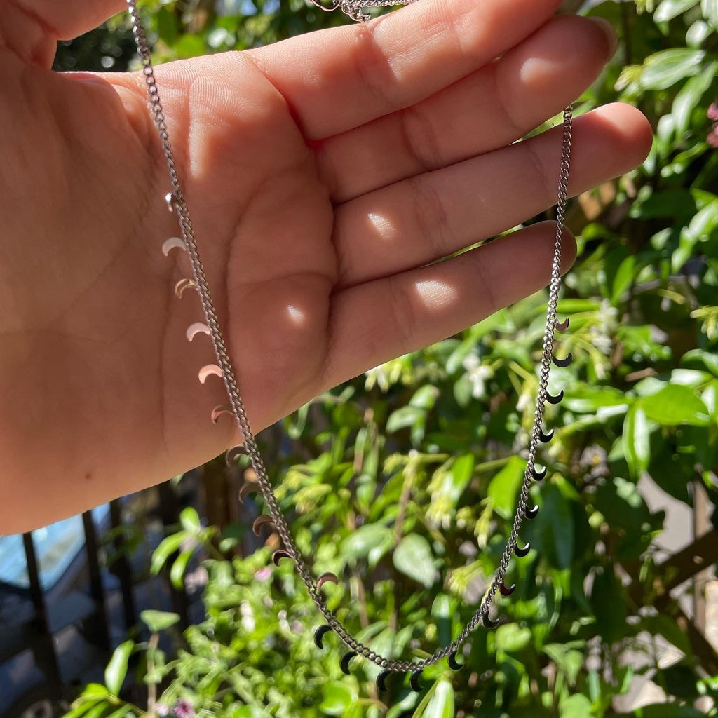 Collana con lune in 2 colori