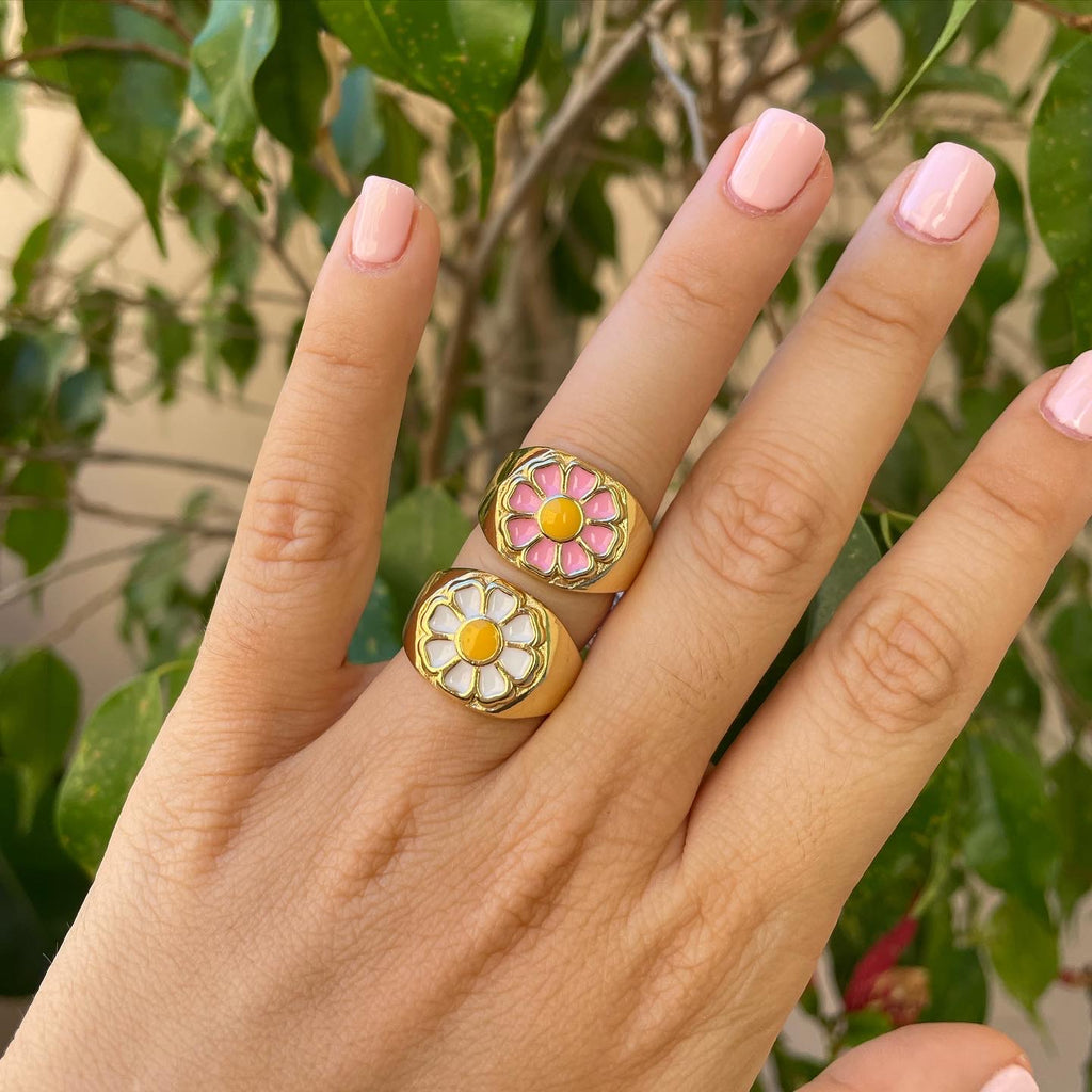 Anello margherita in 2 colori