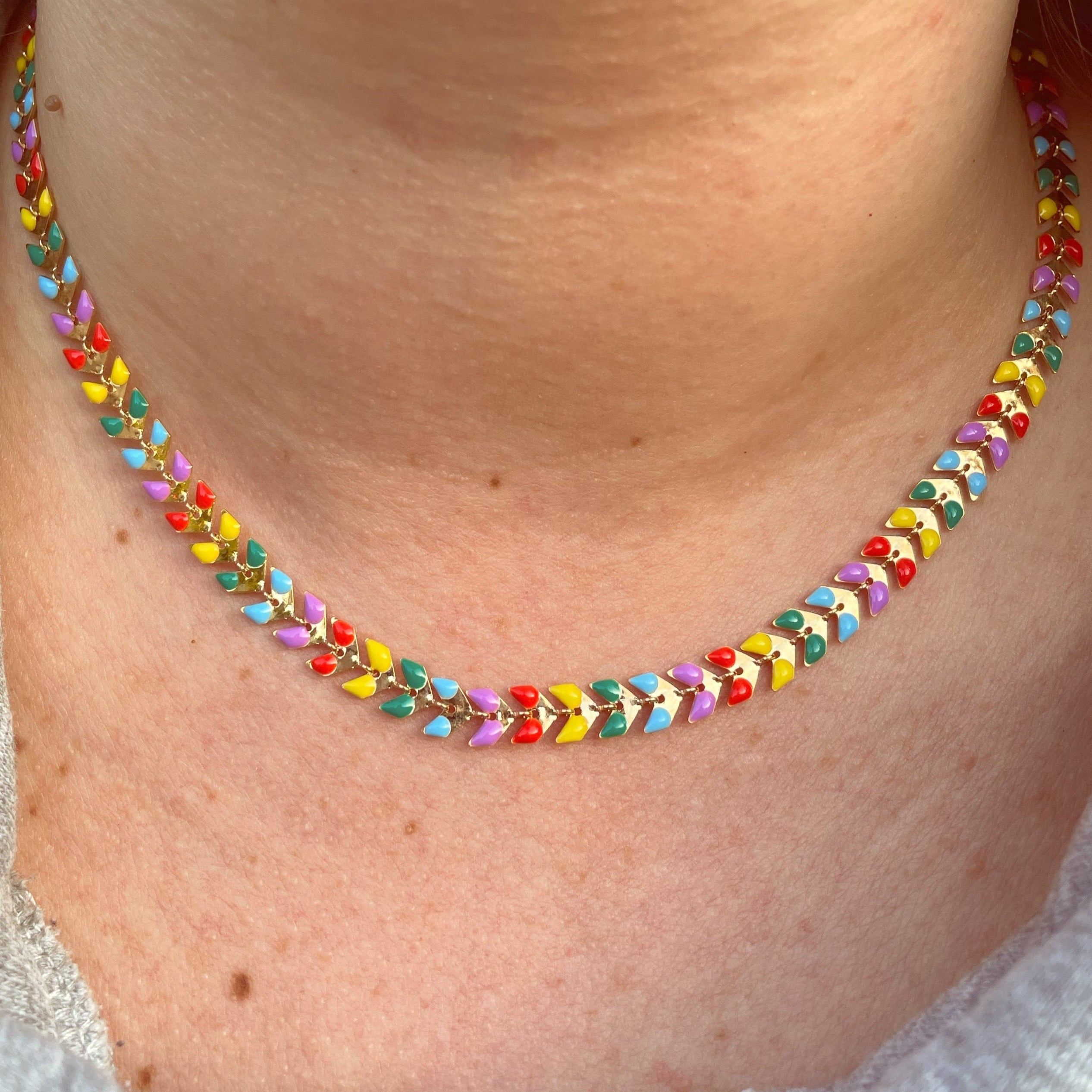 Collana foglia in 3 colori