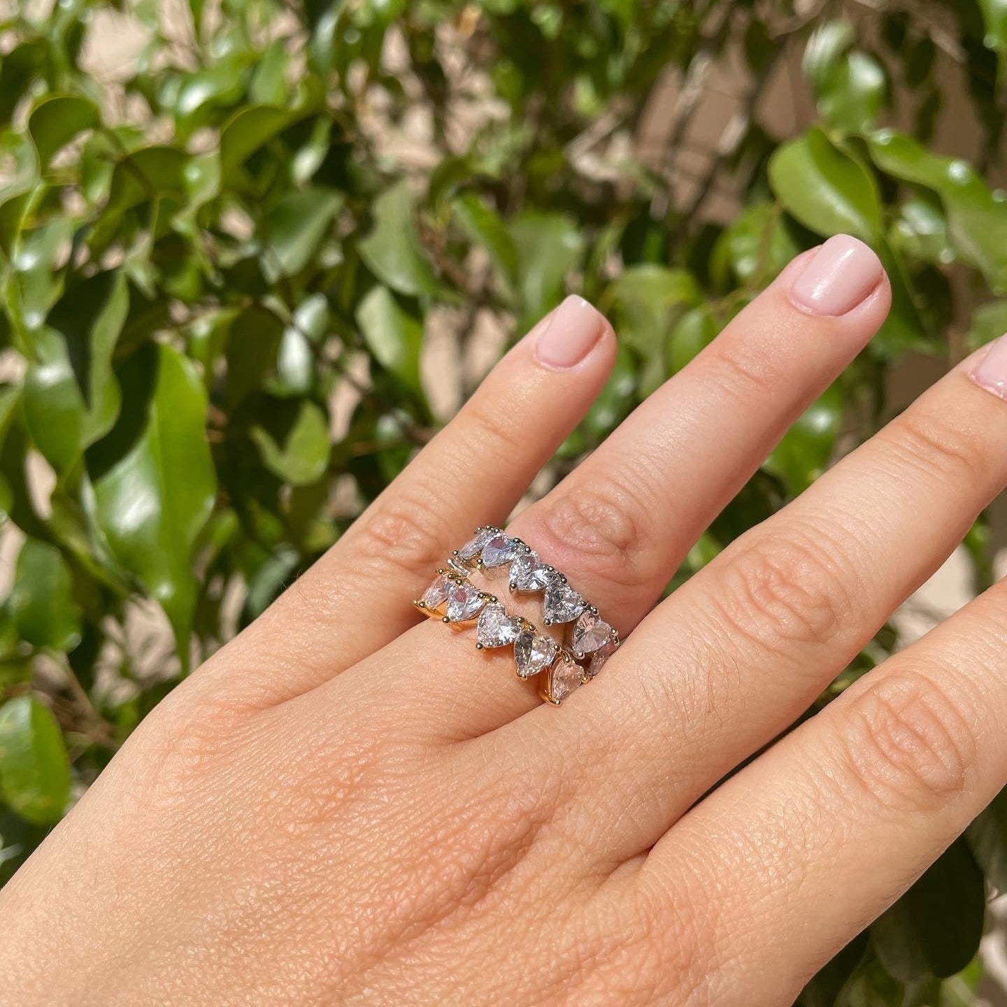 Anello con cuori  in 2 colori