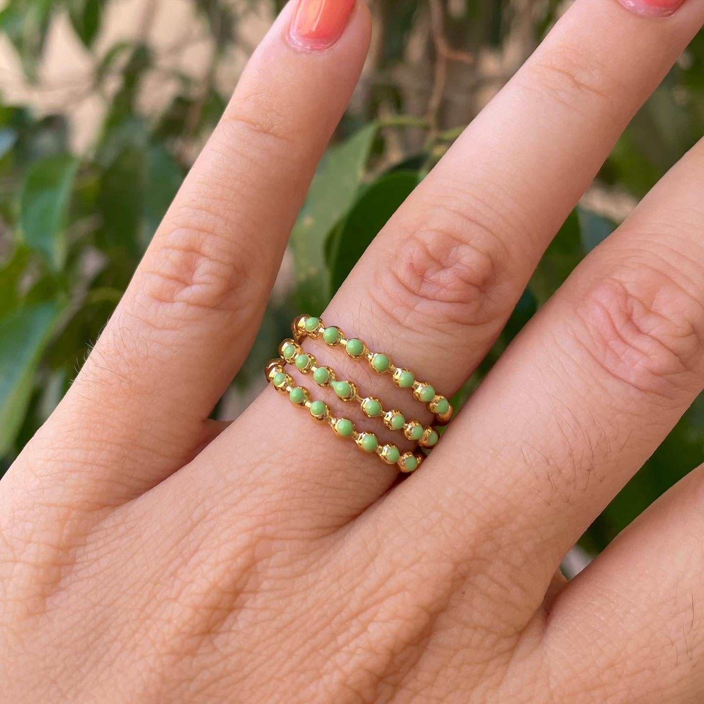 Anello a tre fasce in 7 colori