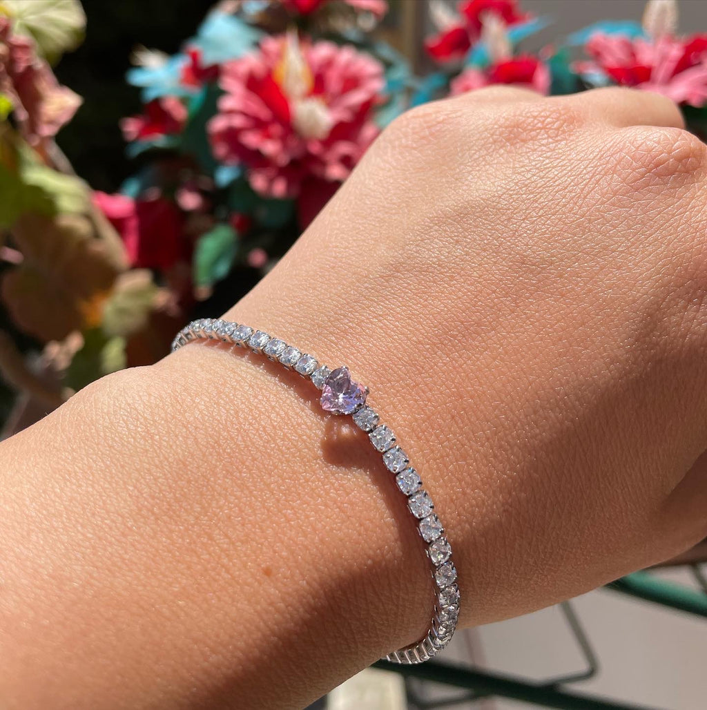 Bracciale cuore rosa