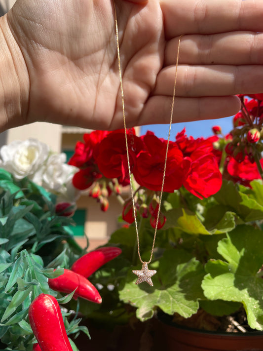 Collana con stella marina in 2 colori
