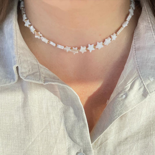 Collana con stelle in madreperla in 2 colori