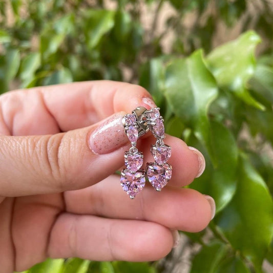 Orecchino cuore pendenti in 3 colori
