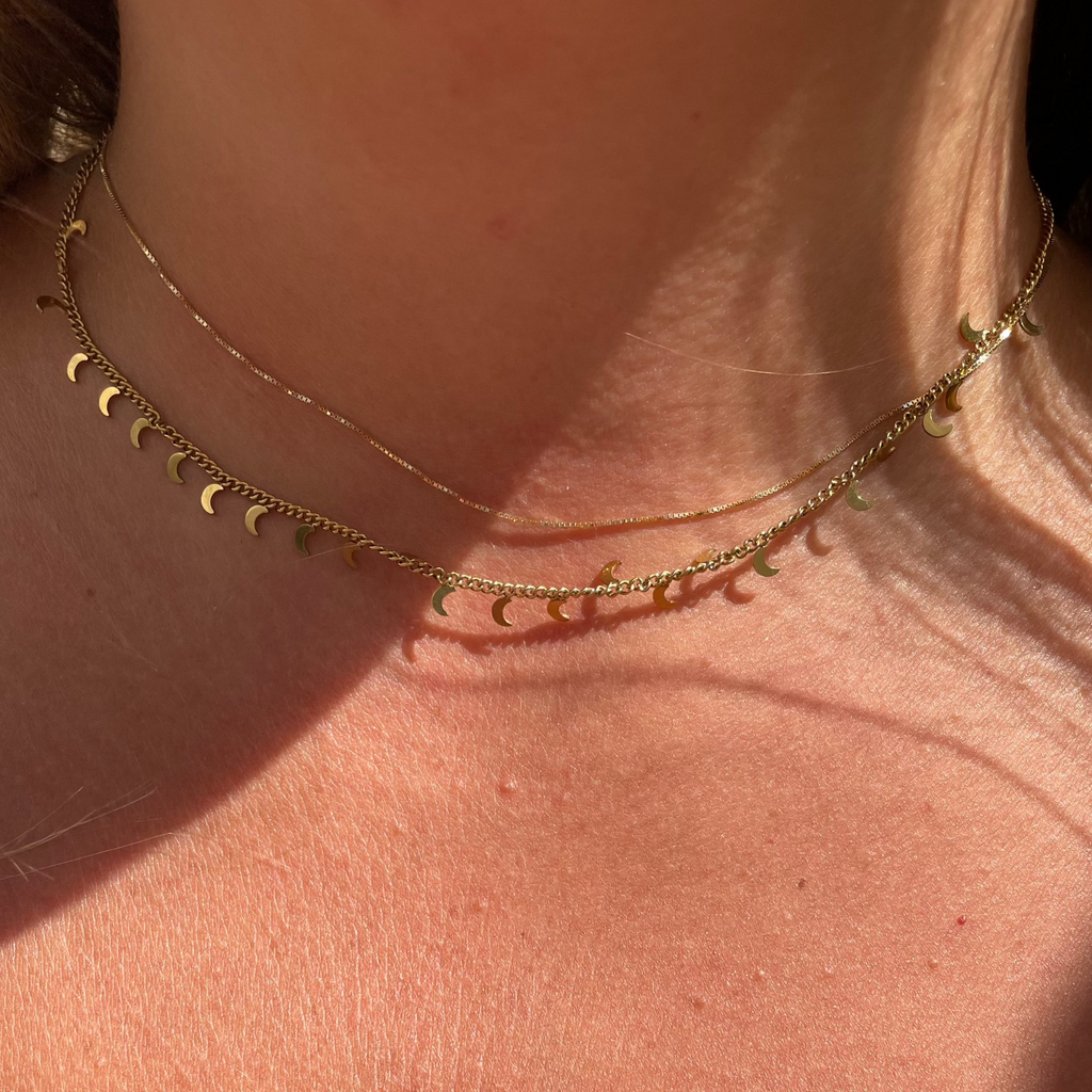 Collana con lune in 2 colori