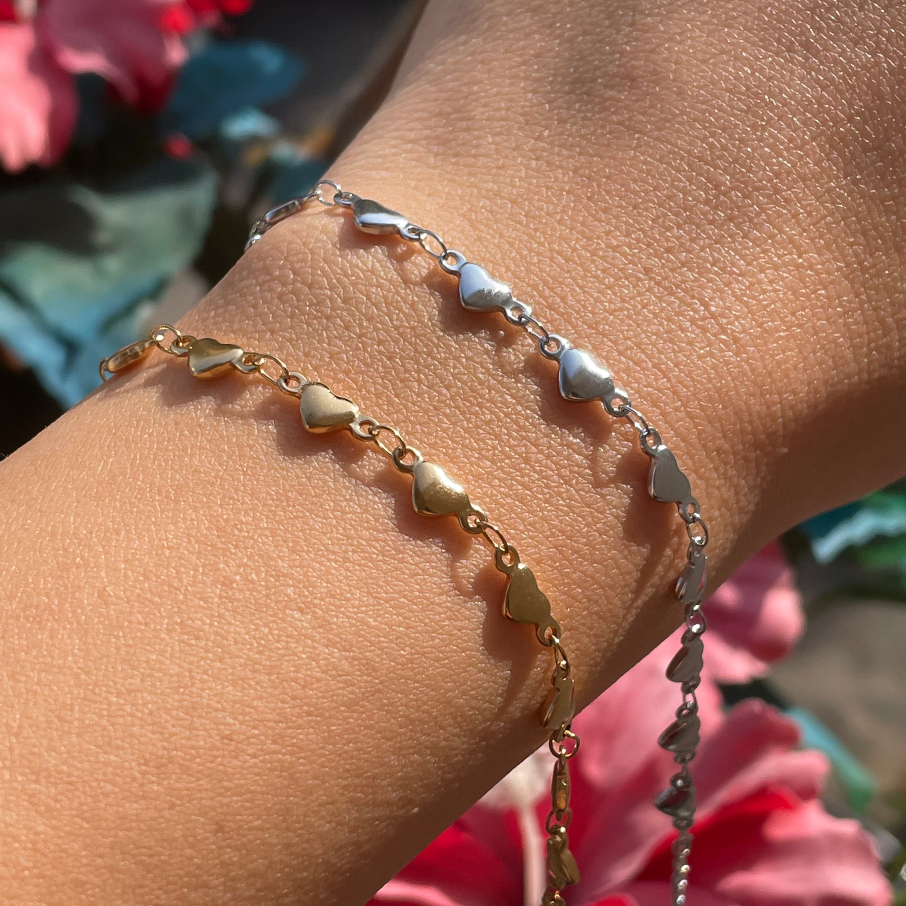 Bracciale cuori in 2 colori