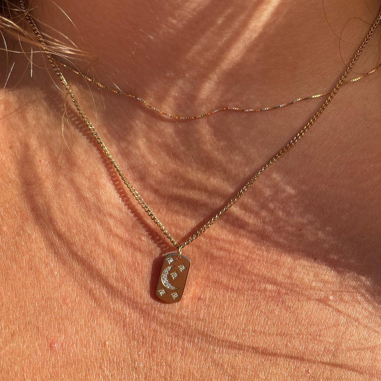Collana dei desideri con luna e stelle