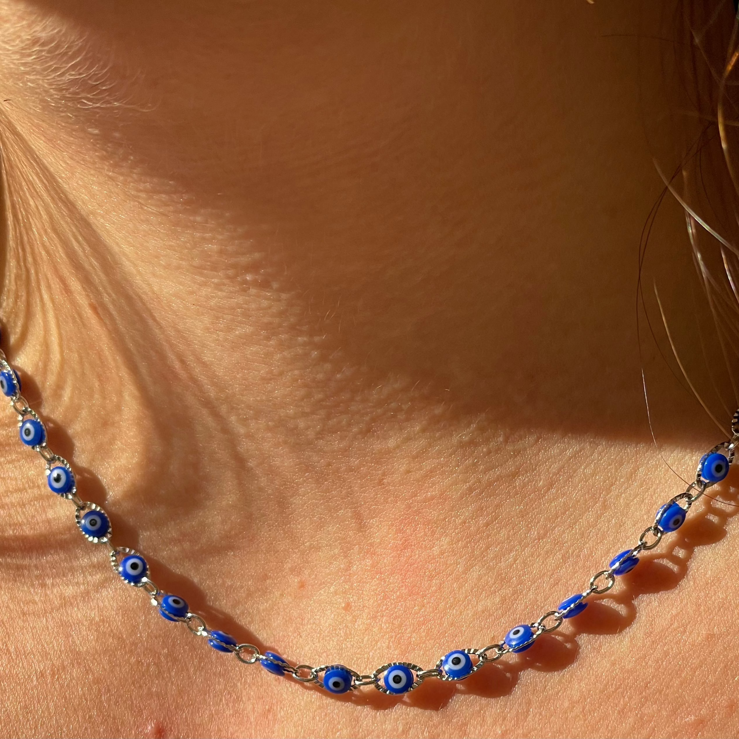 Collana con occhio di Allah blu