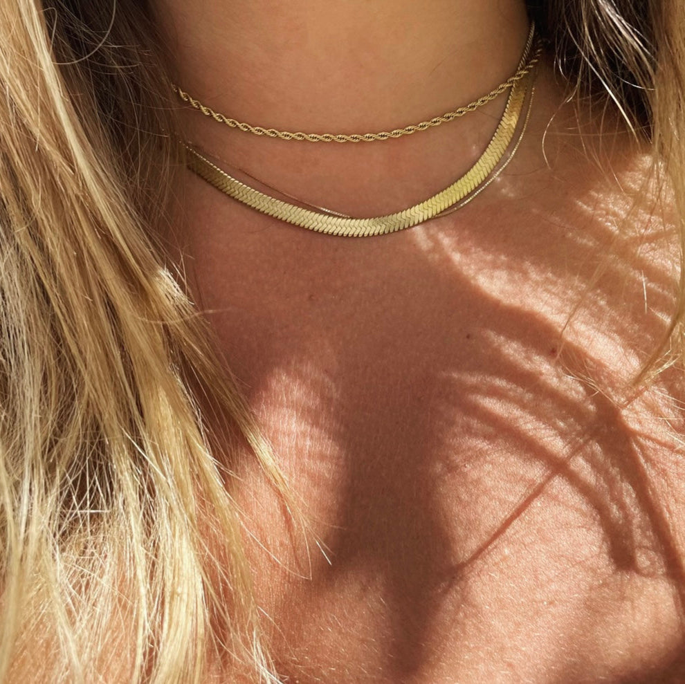 Set collana snake piatta e collana torchon piccola