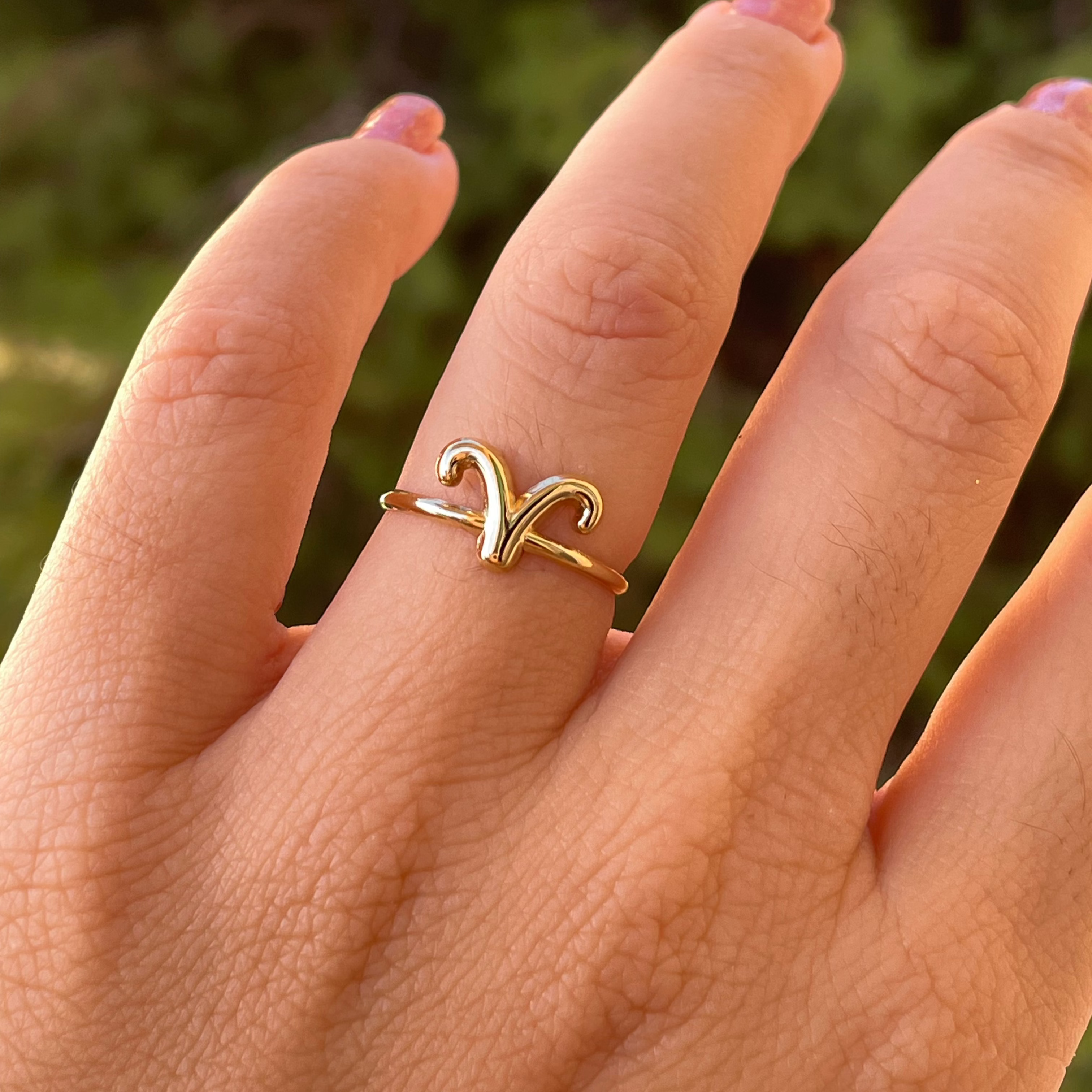 Anello con segno zodiacale in 2 colori