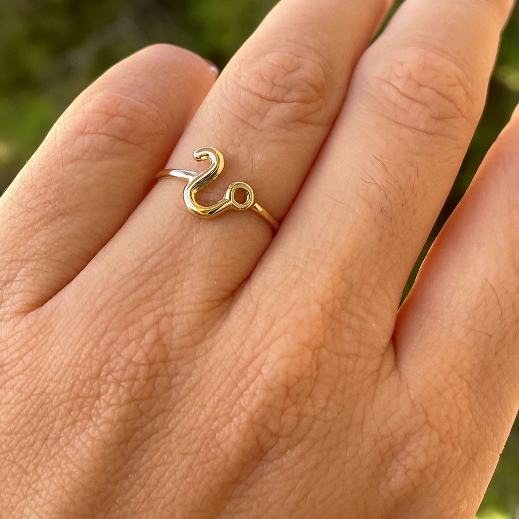 Anello con segno zodiacale in 2 colori