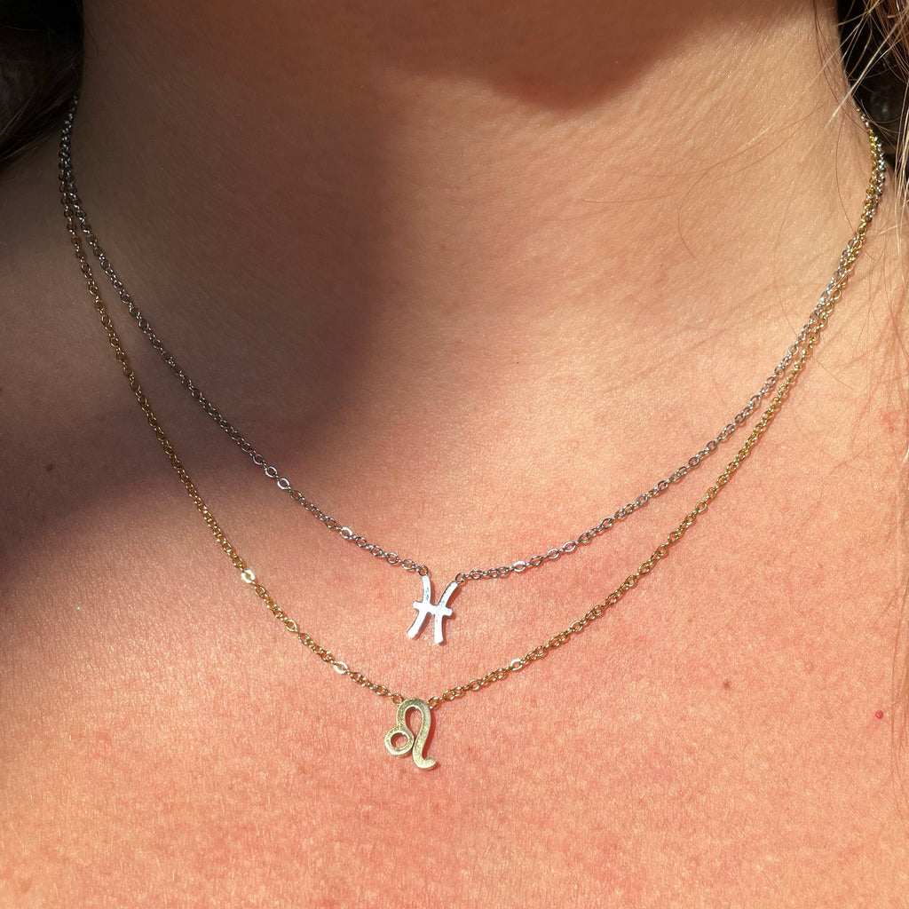 Collana con segno zodiacale in 2 colori