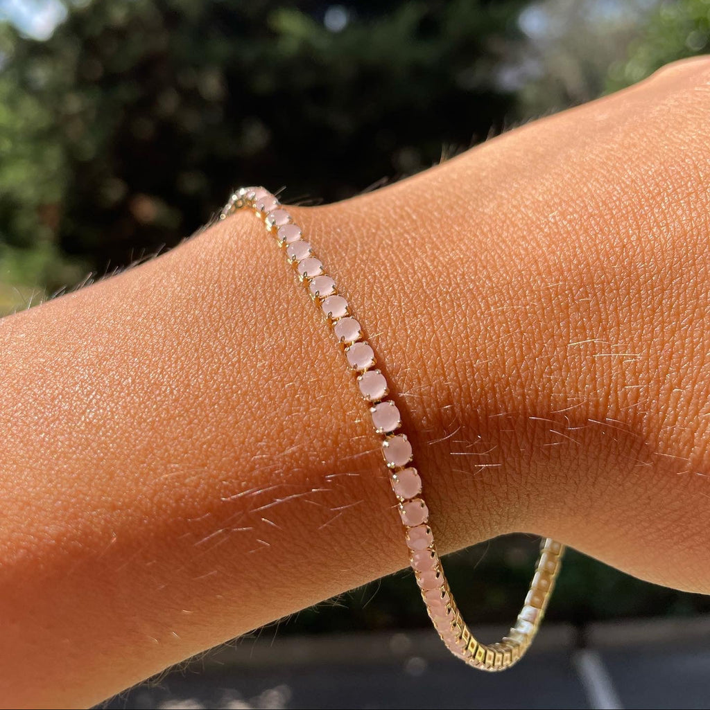 Bracciale tennis con cristallini in 5 colori