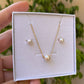 Set collana con perla+ orecchini di perle in 2 colori