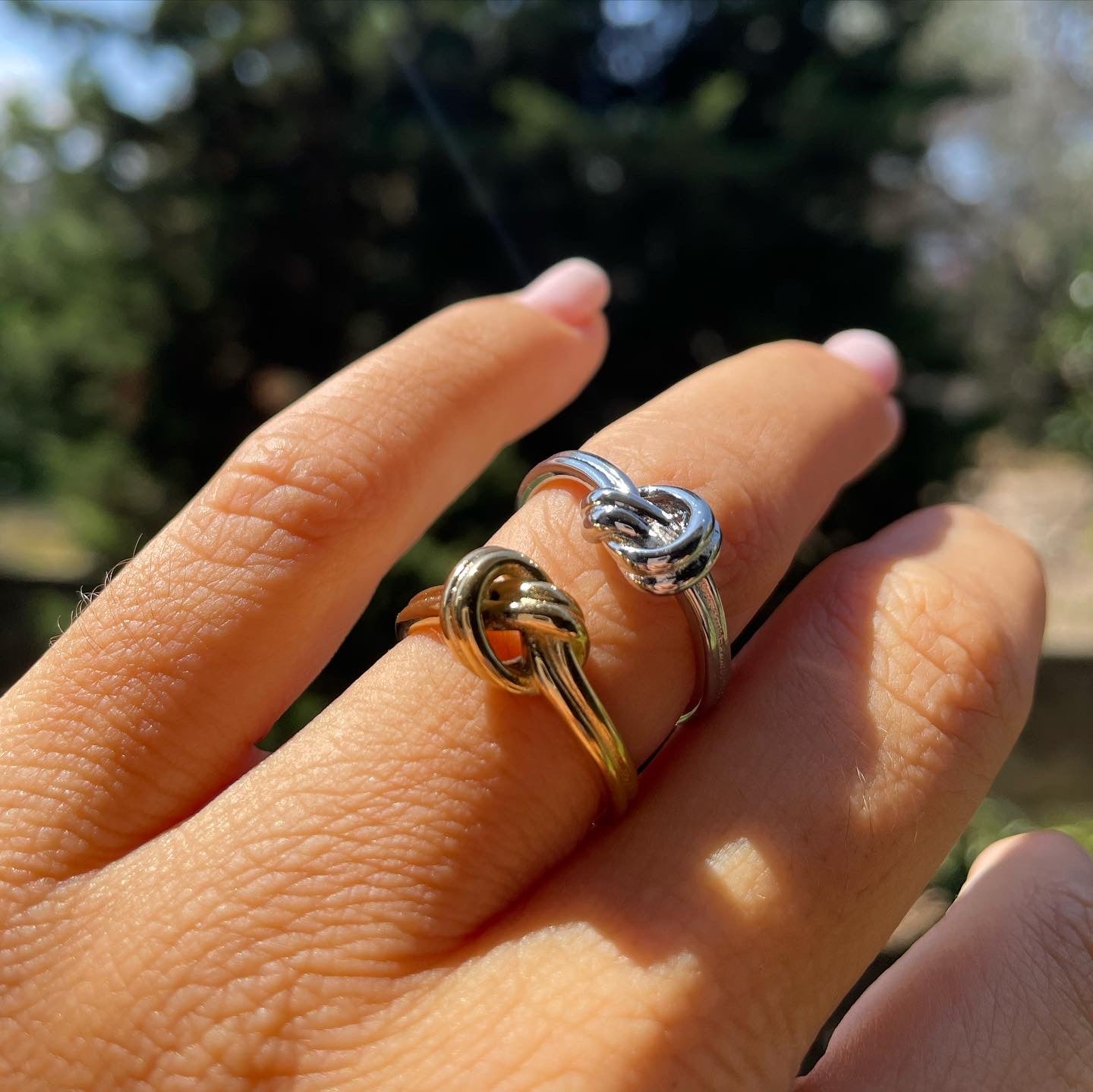 Anello nodo doppio in 2 colori