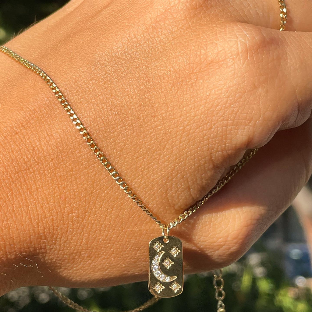 Collana dei desideri con luna e stelle