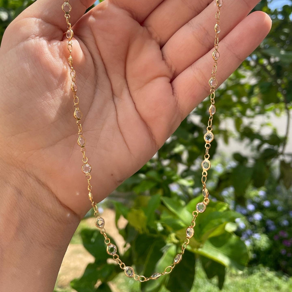 Collana con vetrini colorati in 9 colori