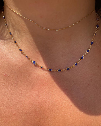 Collana con vetrini colorati in 9 colori