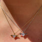 Collana con cuore e ali in 2 colori