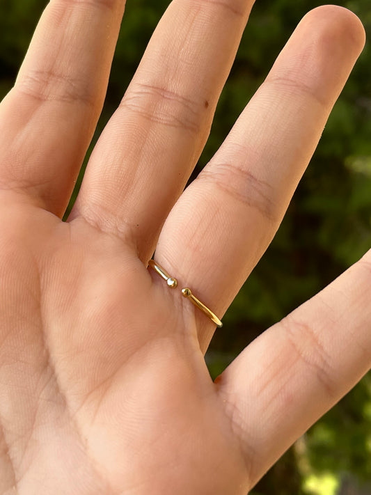Anello con segno zodiacale in 2 colori