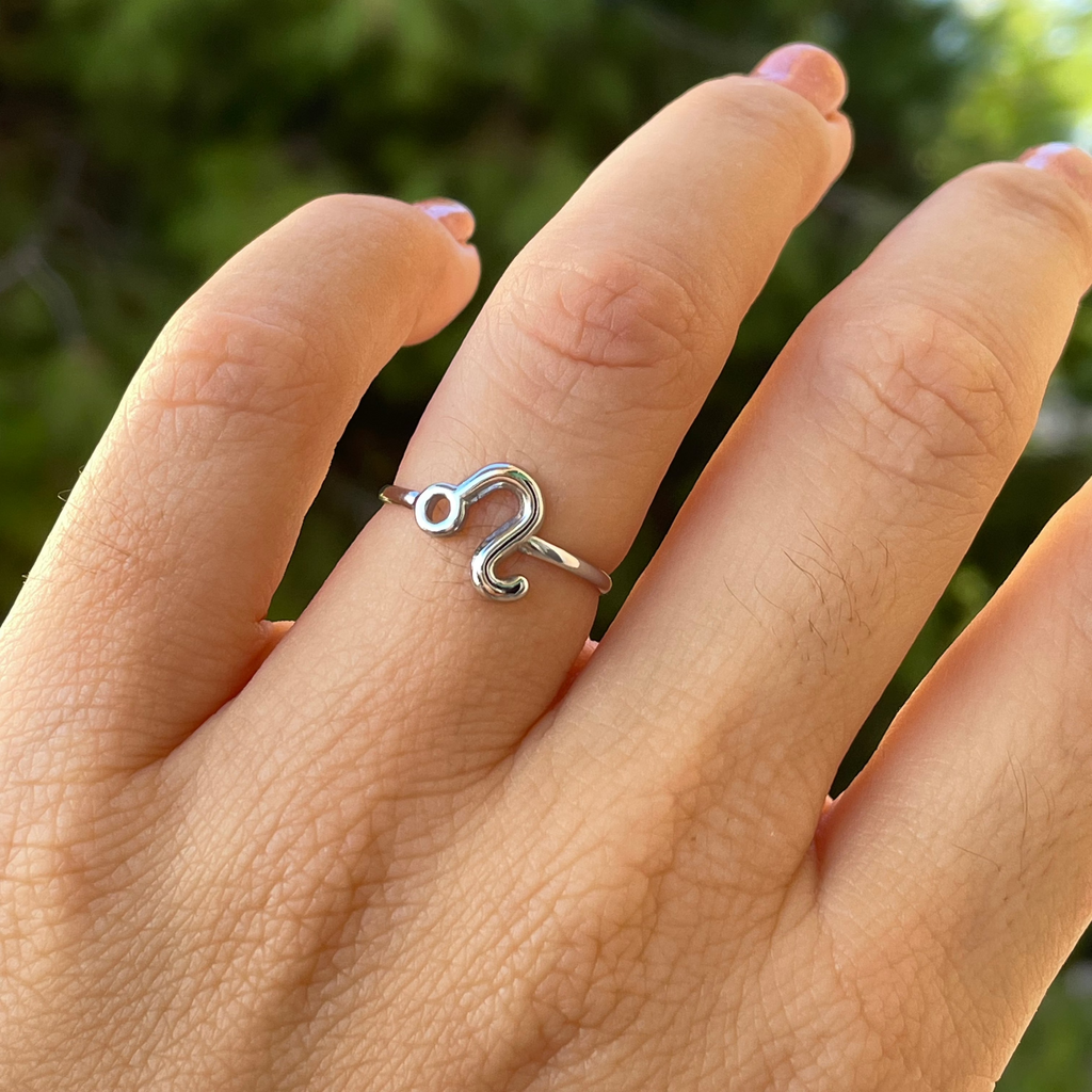 Anello con segno zodiacale in 2 colori