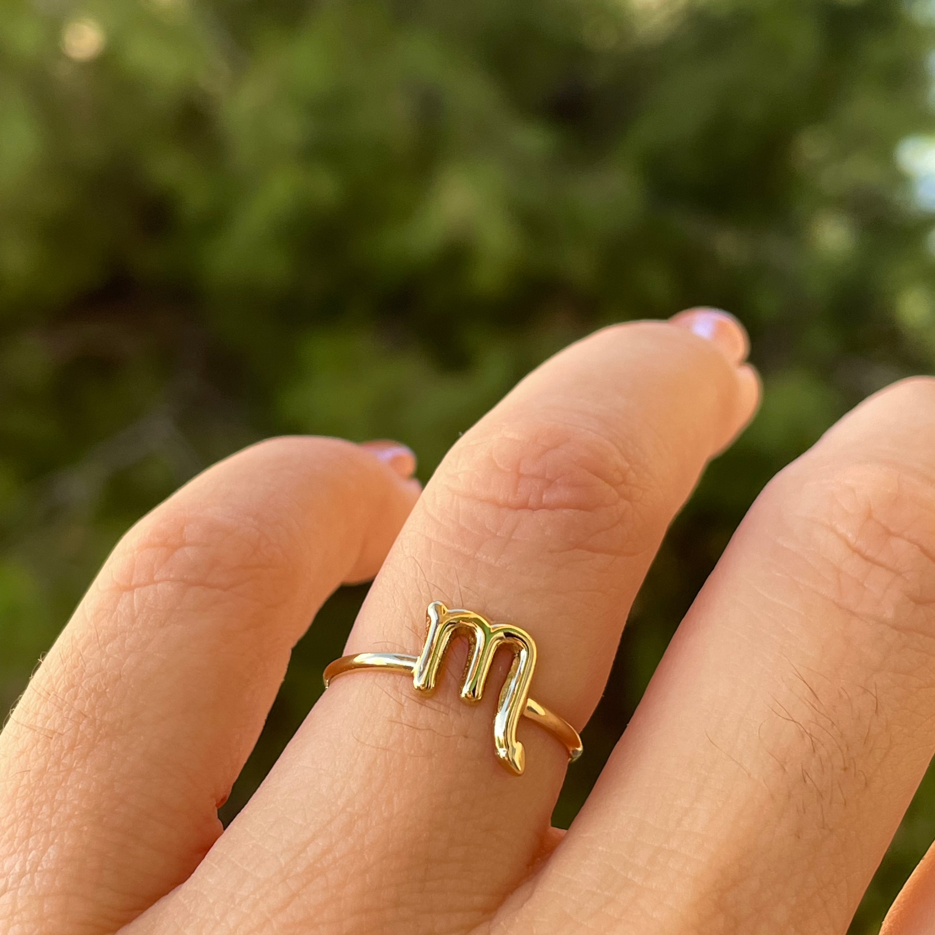 Anello con segno zodiacale in 2 colori